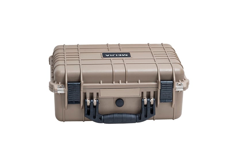 MEIJIA Portable All Weather Waterproof Camera Case with Customizable Fit Foam,Fit Use of Drones, Camera, Equipments, Pistols,15.98x12.99x6.85inches (Desert Tan) - Image 4